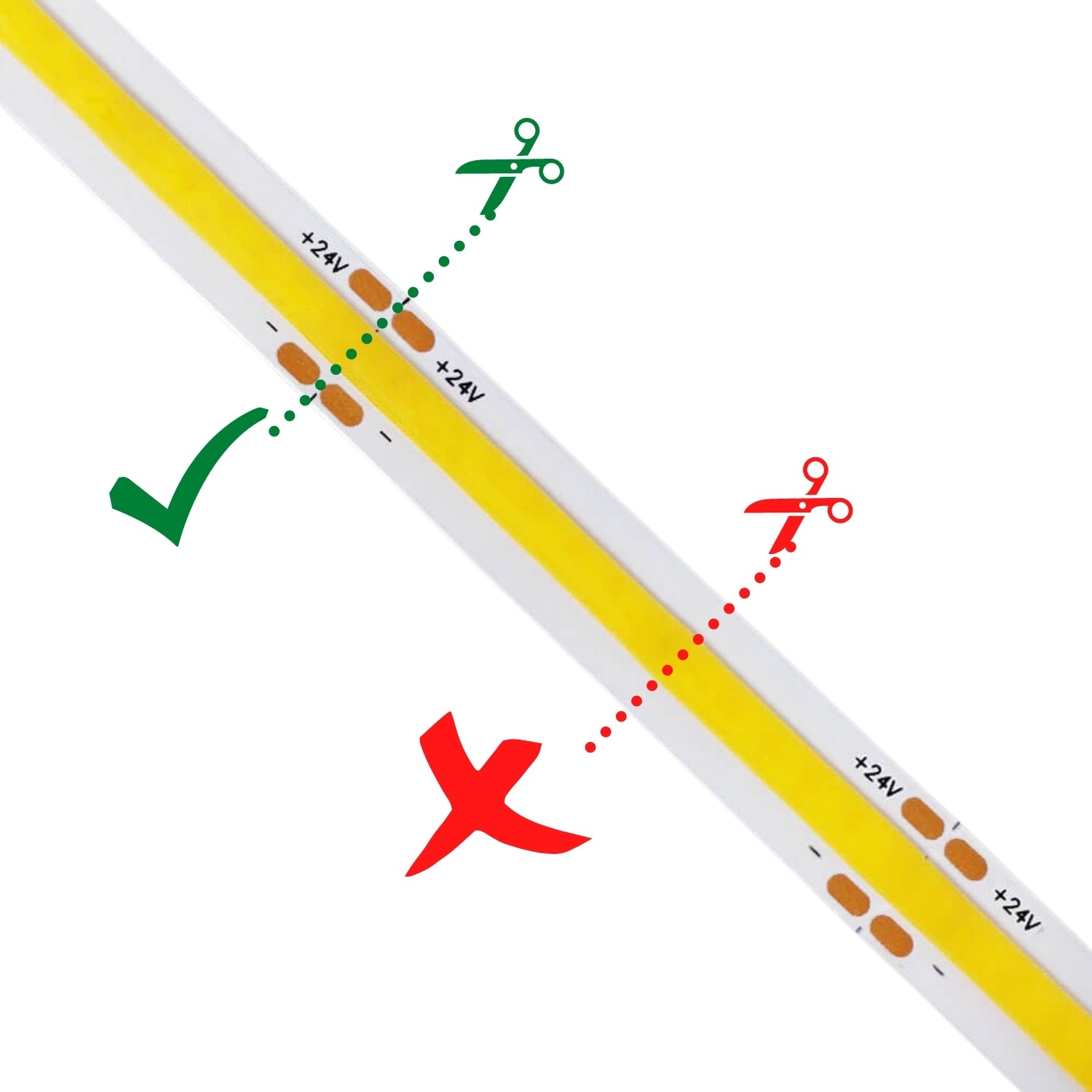 5M Tira LED COB 24V 8MM AMBAR - Wattko